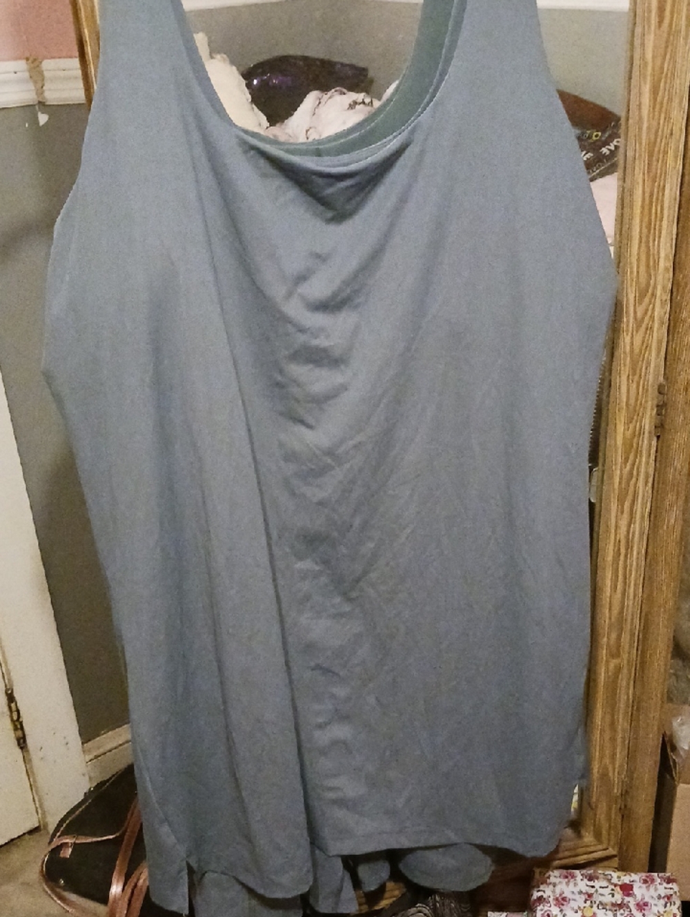Sleeveless Tank Romper in Dusty Blue